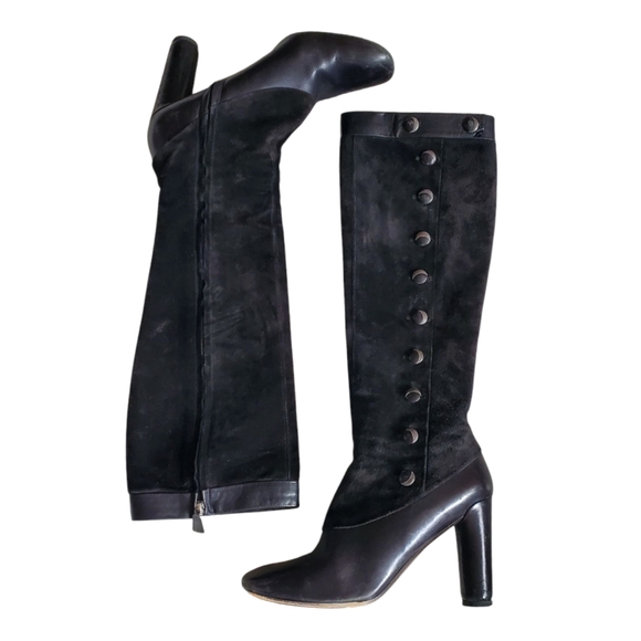 💫SOLD💫Marc Jacobs Vintage Rare Suede Black Knee-High Boots - EU 41 - Picture 5 of 10